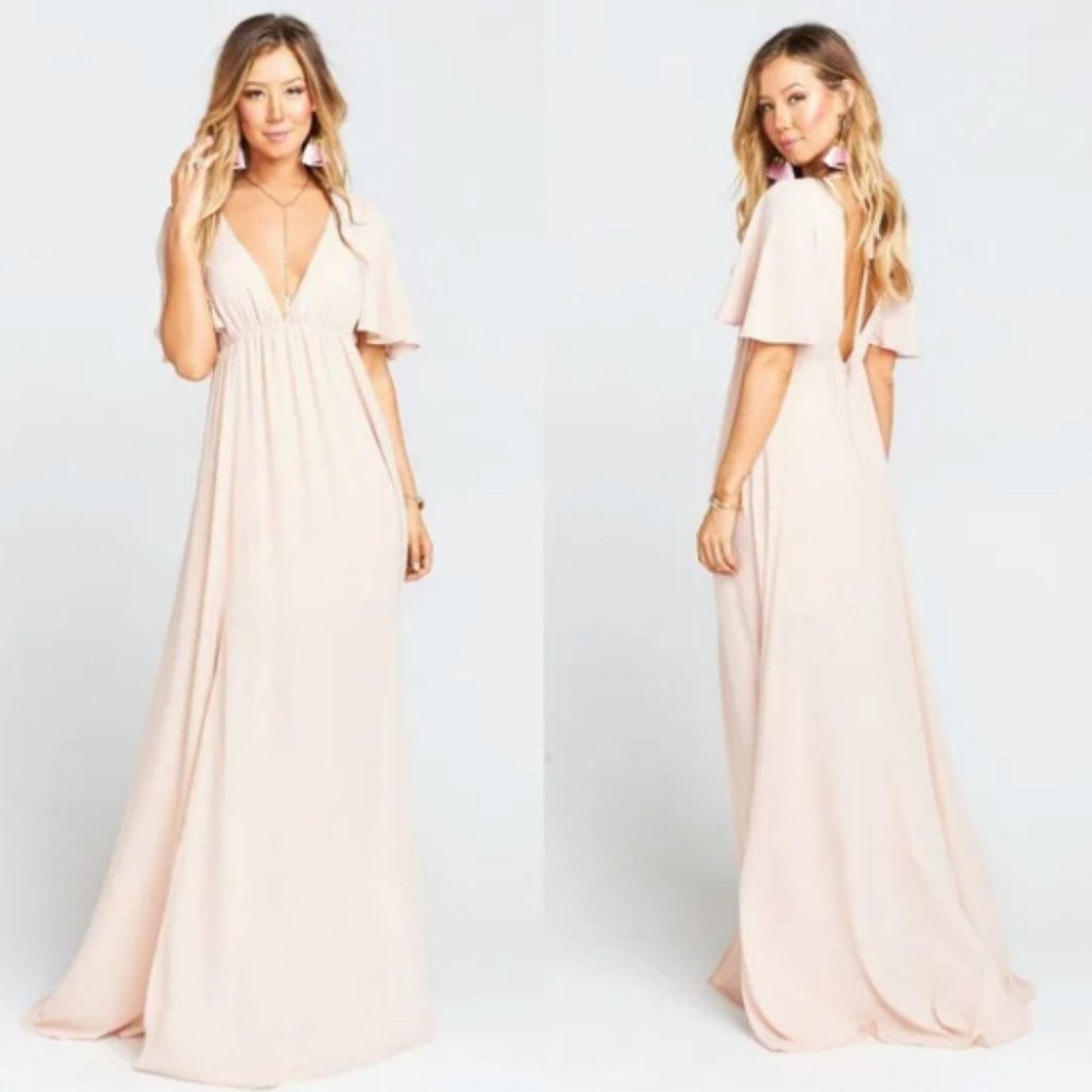 Show Me Your MuMu Maxi Bridesmaid Dress Dusty Blush XS